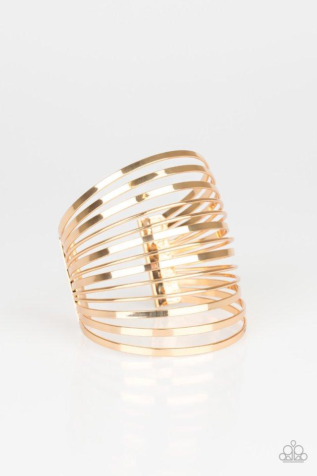 Pulsera Paparazzi ~ Front Line Shine - Oro