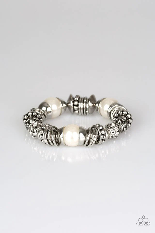 Paparazzi Bracelet ~ Uptown Tease - White