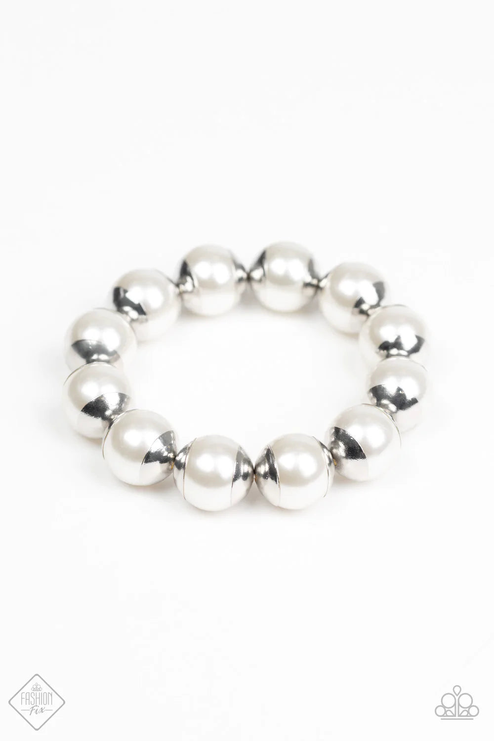 Paparazzi Bracelet ~ One Woman Show-STOPPER - White