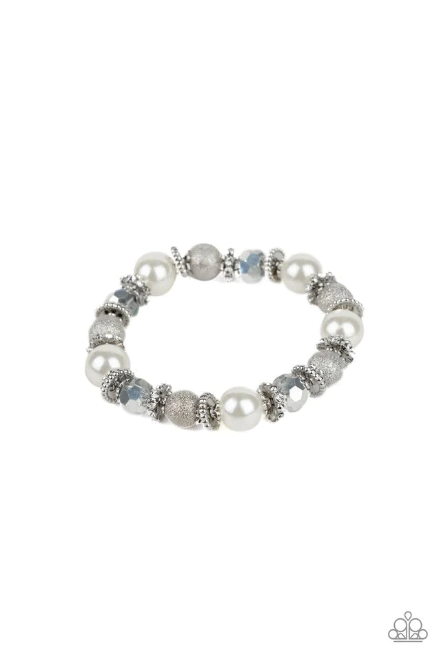 Paparazzi Bracelet ~ Sparking Conversation - White