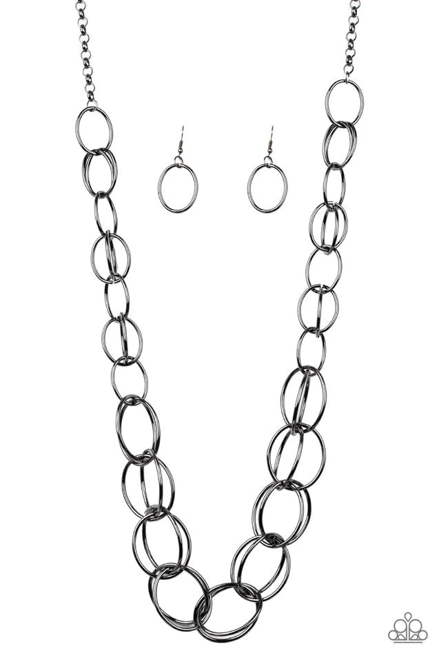 Paparazzi Necklace ~ Elegantly Ensnared - Black