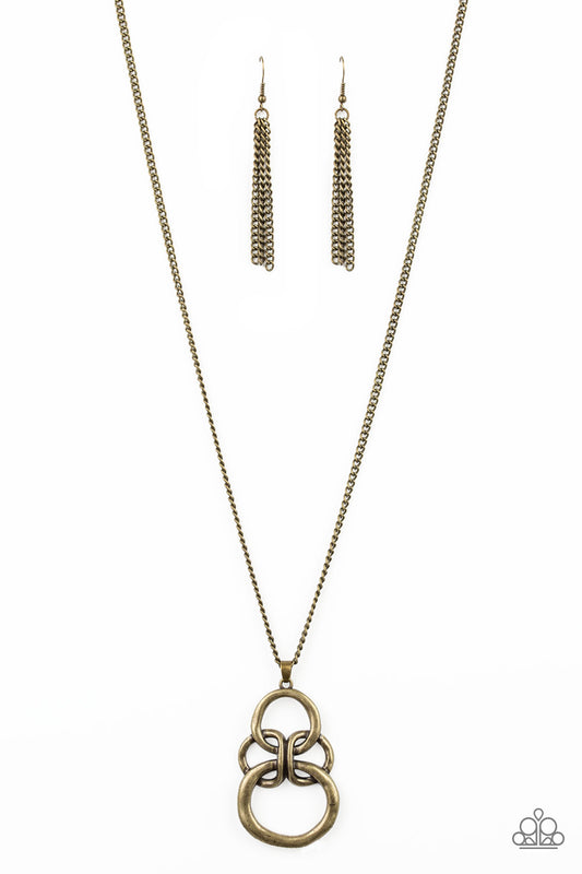 Paparazzi Necklace ~ Courageous Contour - Brass