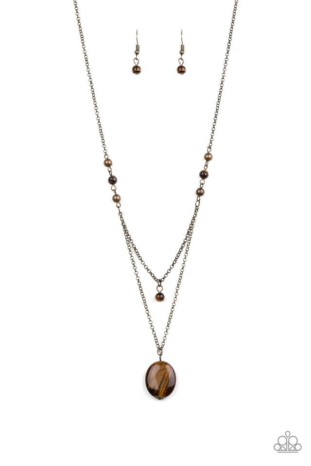 Paparazzi Necklace ~ Time To Hit The ROAM - Brass