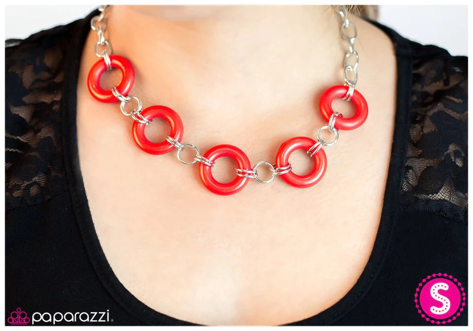 Paparazzi Necklace ~ How To Save A Life - Red