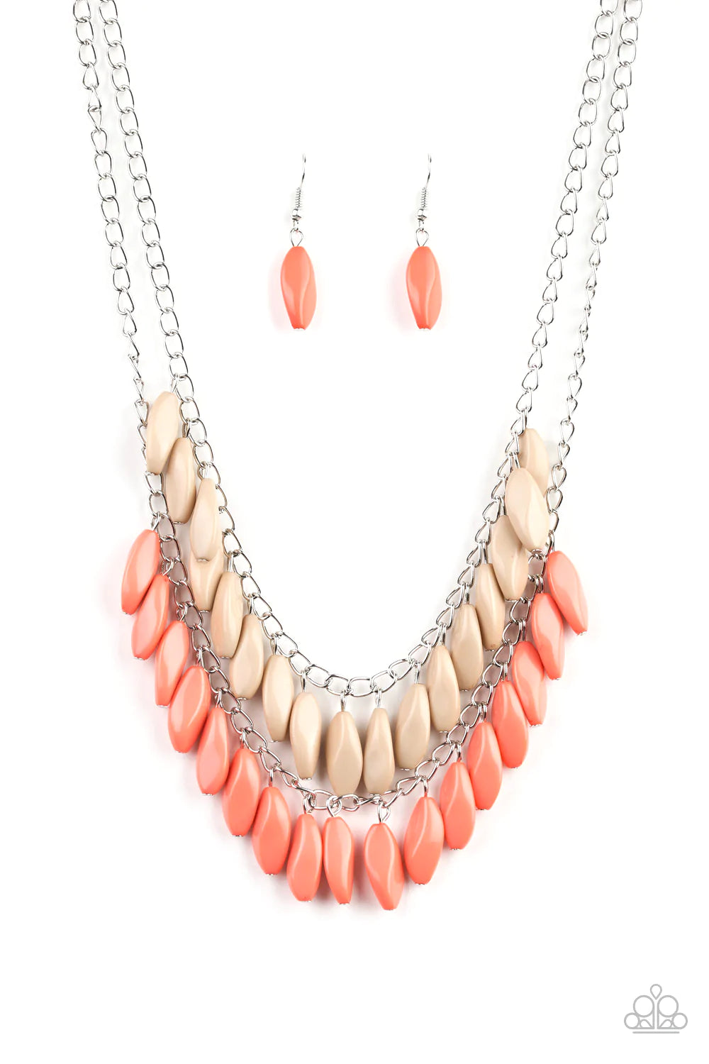 Paparazzi Necklace ~ Beaded Boardwalk - Orange