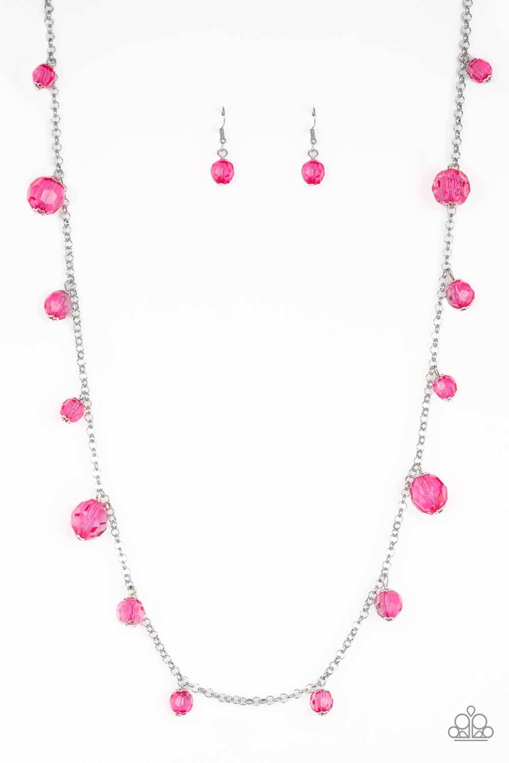 Paparazzi Necklace ~ GLOW-Rider - Pink