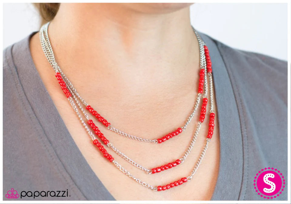 Paparazzi Necklace ~ Level the Playing Field - Red
