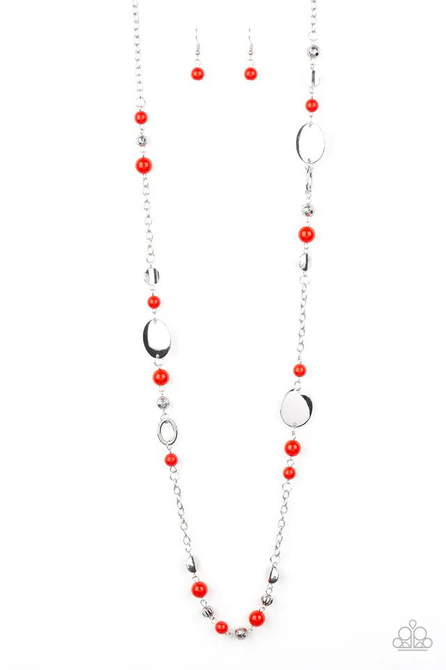Paparazzi Necklace ~ Serenely Springtime - Red
