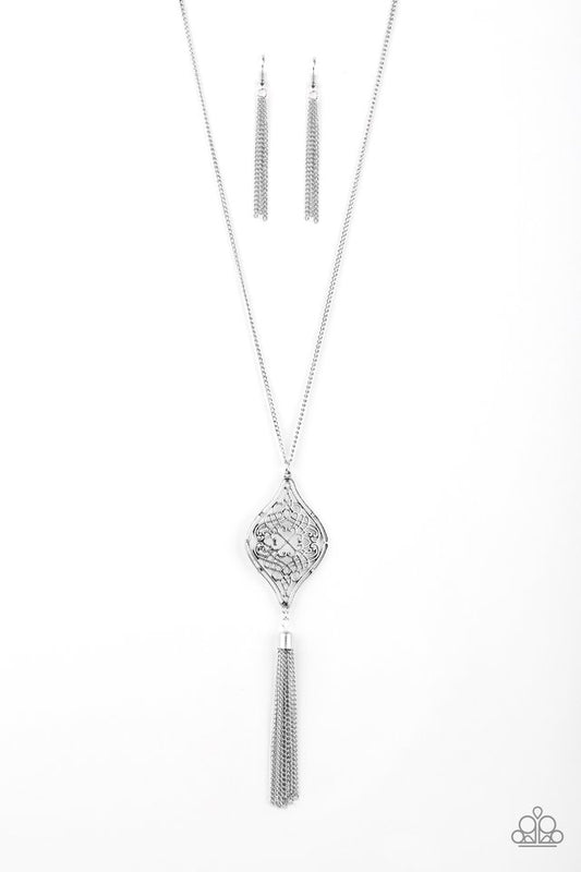 Totally Worth The TASSEL - Silver - Paparazzi Necklace Image