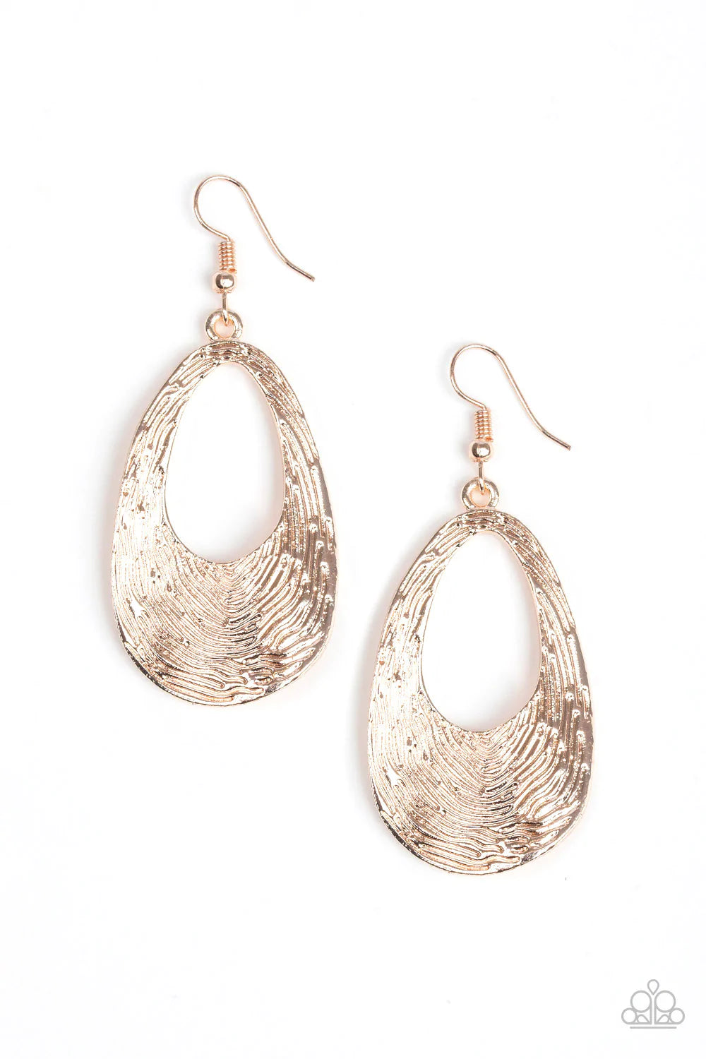 Paparazzi Earring ~ Mean Sheen - Rose Gold