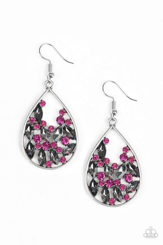 Paparazzi Earring ~ Cash or Crystal? - Pink