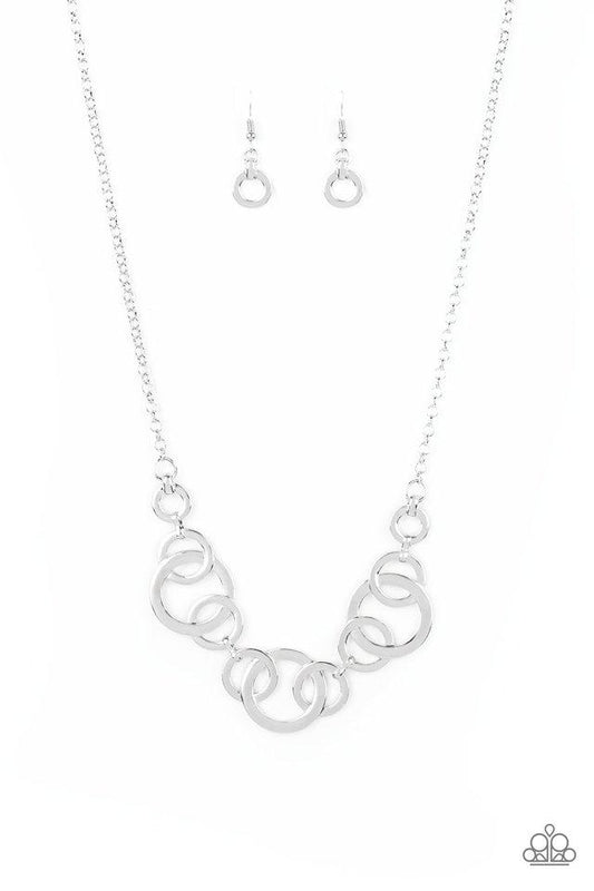 Paparazzi Necklace ~ Going In Circles - Silver
