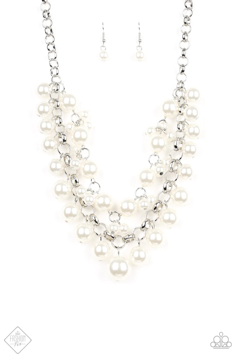 Paparazzi Necklace ~ BALLROOM Service - White