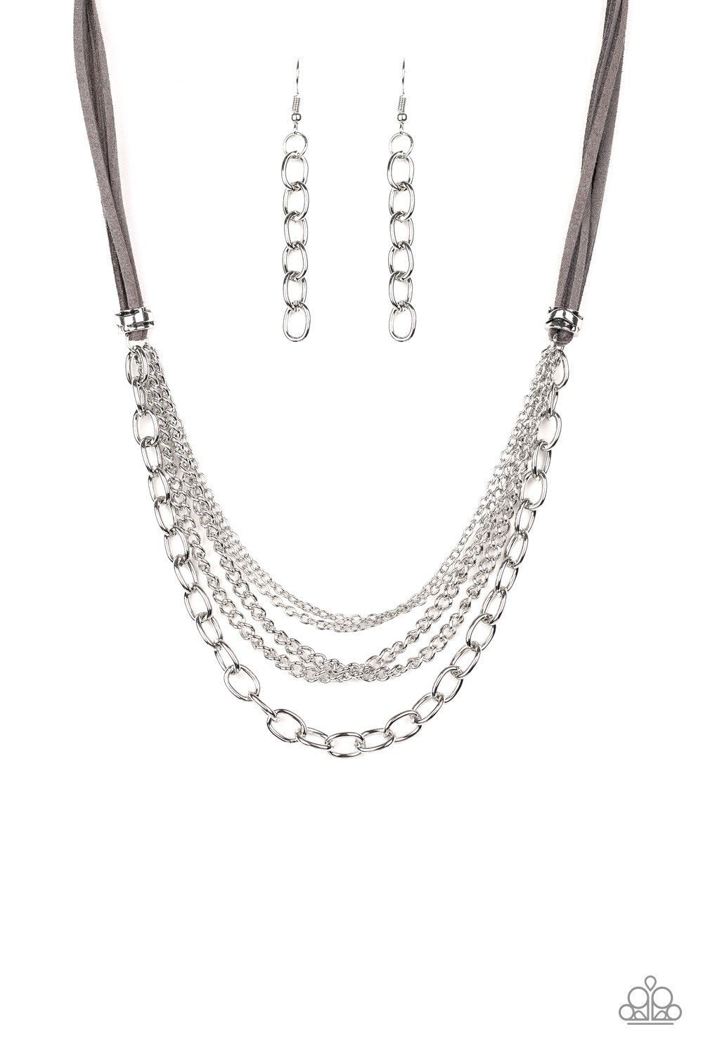 Paparazzi Necklace ~ Free Roamer - Silver