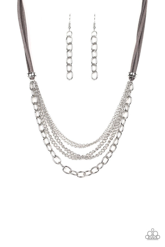 Paparazzi Necklace ~ Free Roamer - Silver