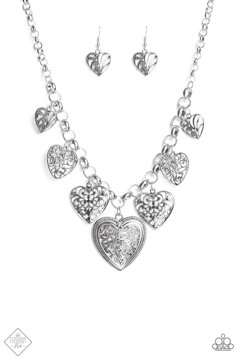 Paparazzi Necklace ~ Love Lockets - Silver