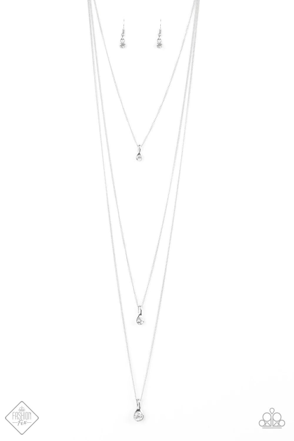 Paparazzi Necklace ~ Crystal Chic - White