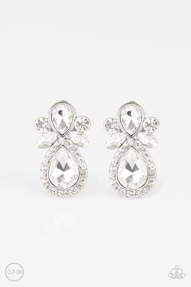 Paparazzi Earring ~ Celebrity Crowd - White