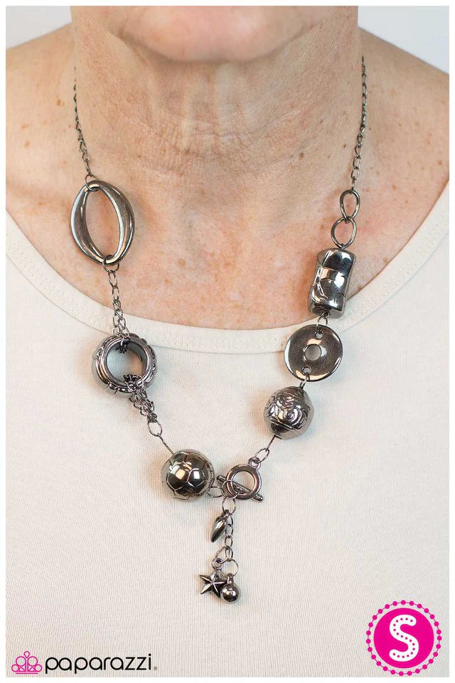 Collar Paparazzi ~ Cinta Mixta - Negro