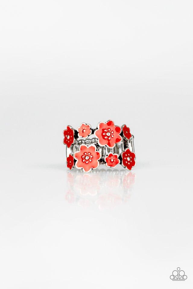 Anillo Paparazzi ~ Coronas Florales - Rojo