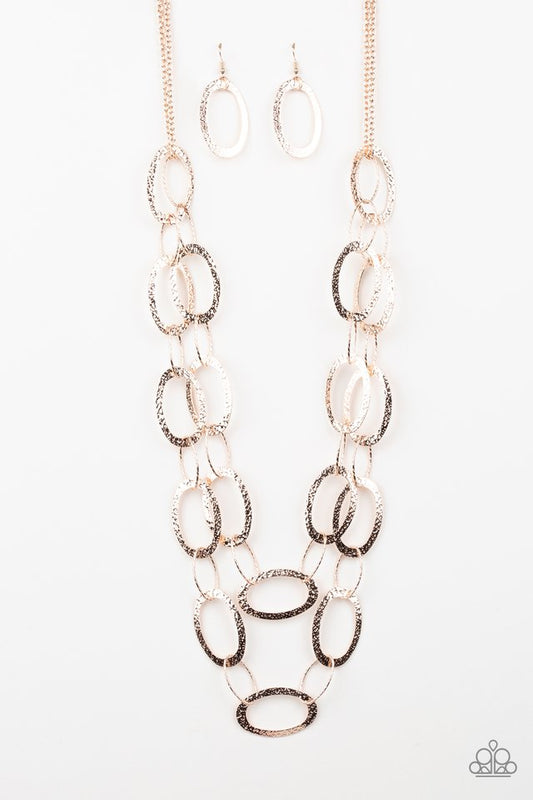 Glimmer Goals - Rose Gold - Paparazzi Necklace Image