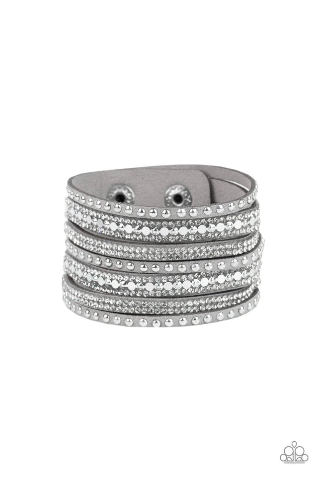 Paparazzi Bracelet ~ All Hustle and Hairspray - Silver