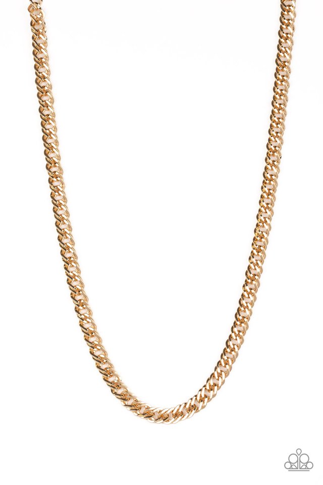 Undefeated - Gold - Paparazzi Necklace Image