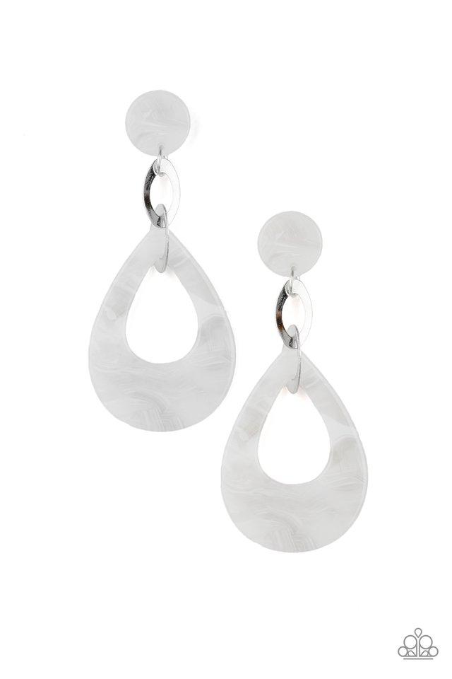 Paparazzi Earring ~ Beach Oasis - White