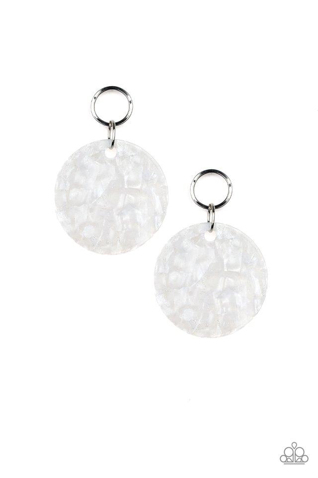 Paparazzi Earring ~ Beach Bliss - White