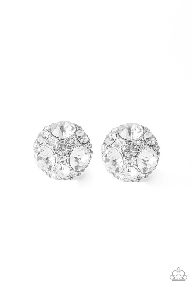 Diamond Daze - White - Paparazzi Earring Image