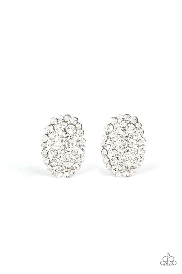 Paparazzi Earring ~ Daring Dazzle - White