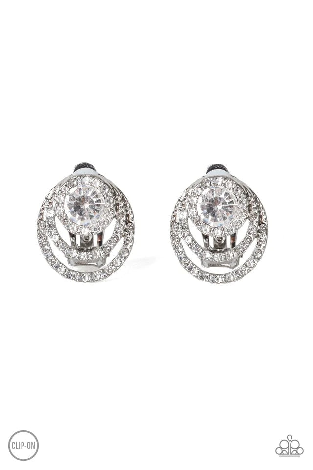 Paparazzi Earring ~ Epic Epicenter - White