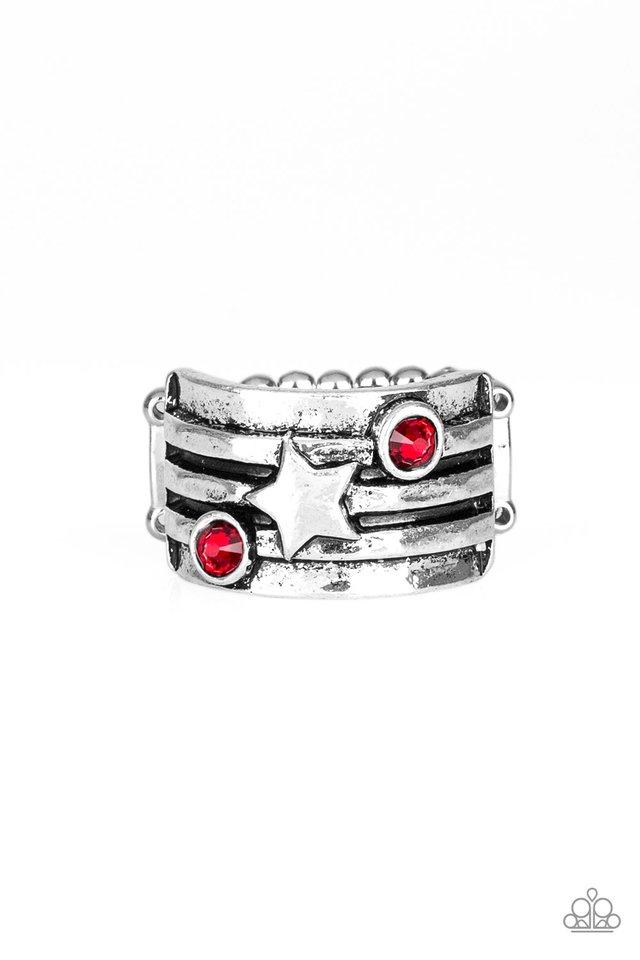 Paparazzi Ring ~ Stars and Stripes - Red