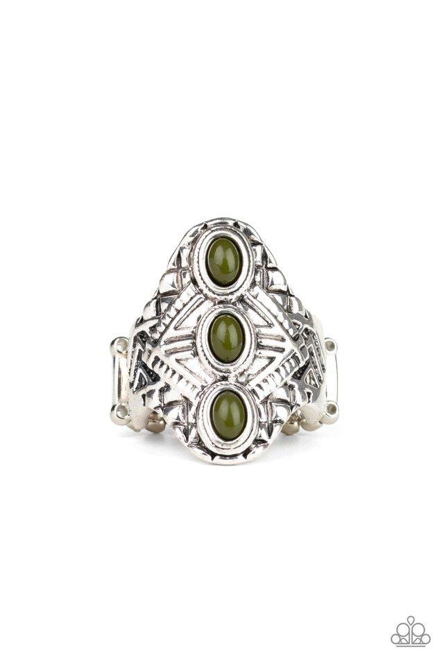Anillo Paparazzi ~ Motivo Maya - Verde