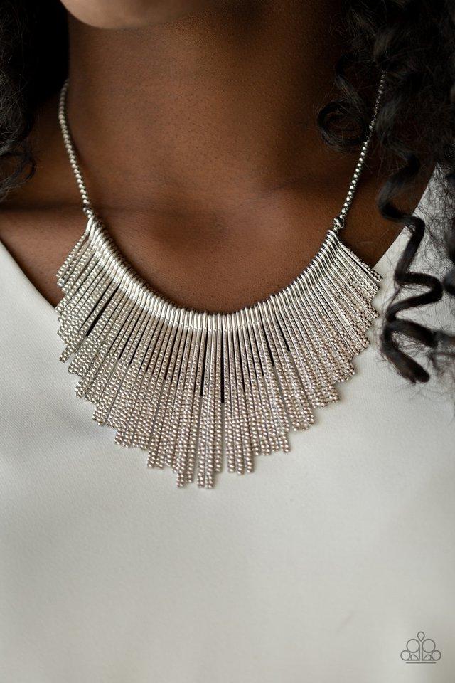 Paparazzi Necklace ~ Metallic Mane - Silver