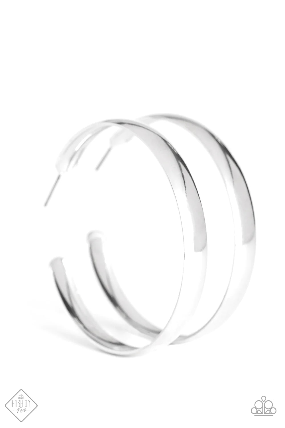 Paparazzi Earring ~ A Double Feature - Silver