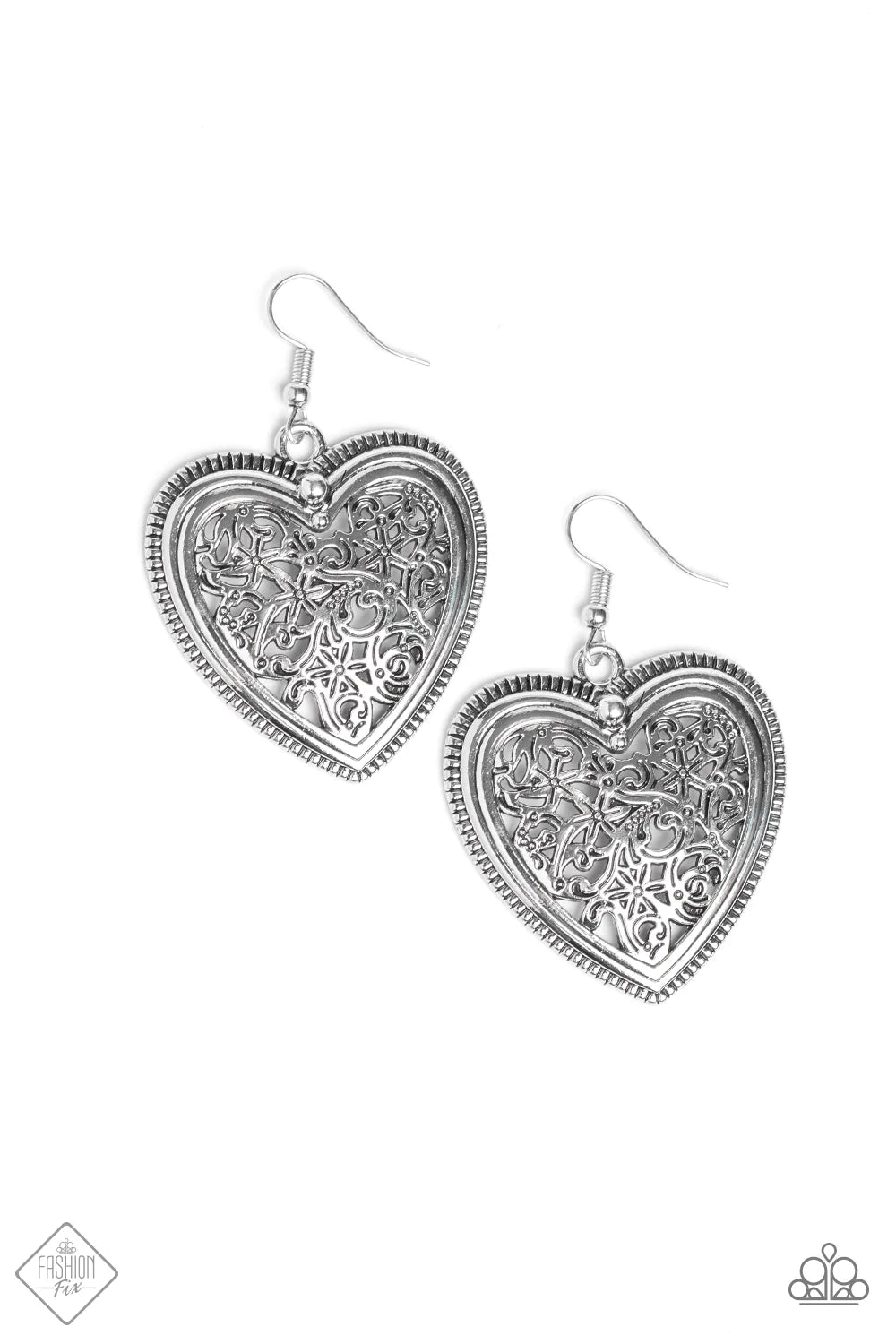 Paparazzi Earring ~ Victorian Devotion - Silver