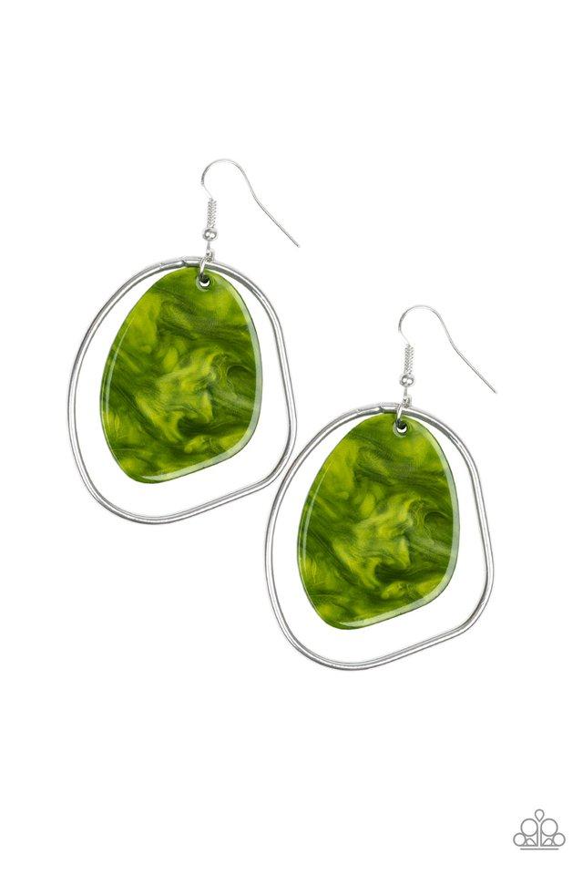 Paparazzi Earring ~ HAUTE Toddy - Green