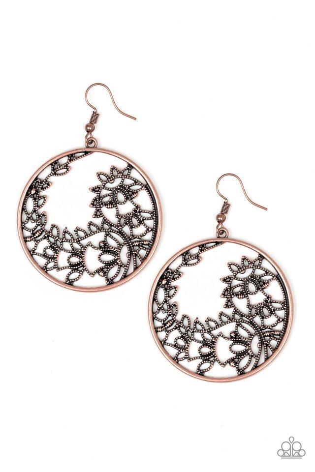Paparazzi Earring ~ Get Into VINE - Copper
