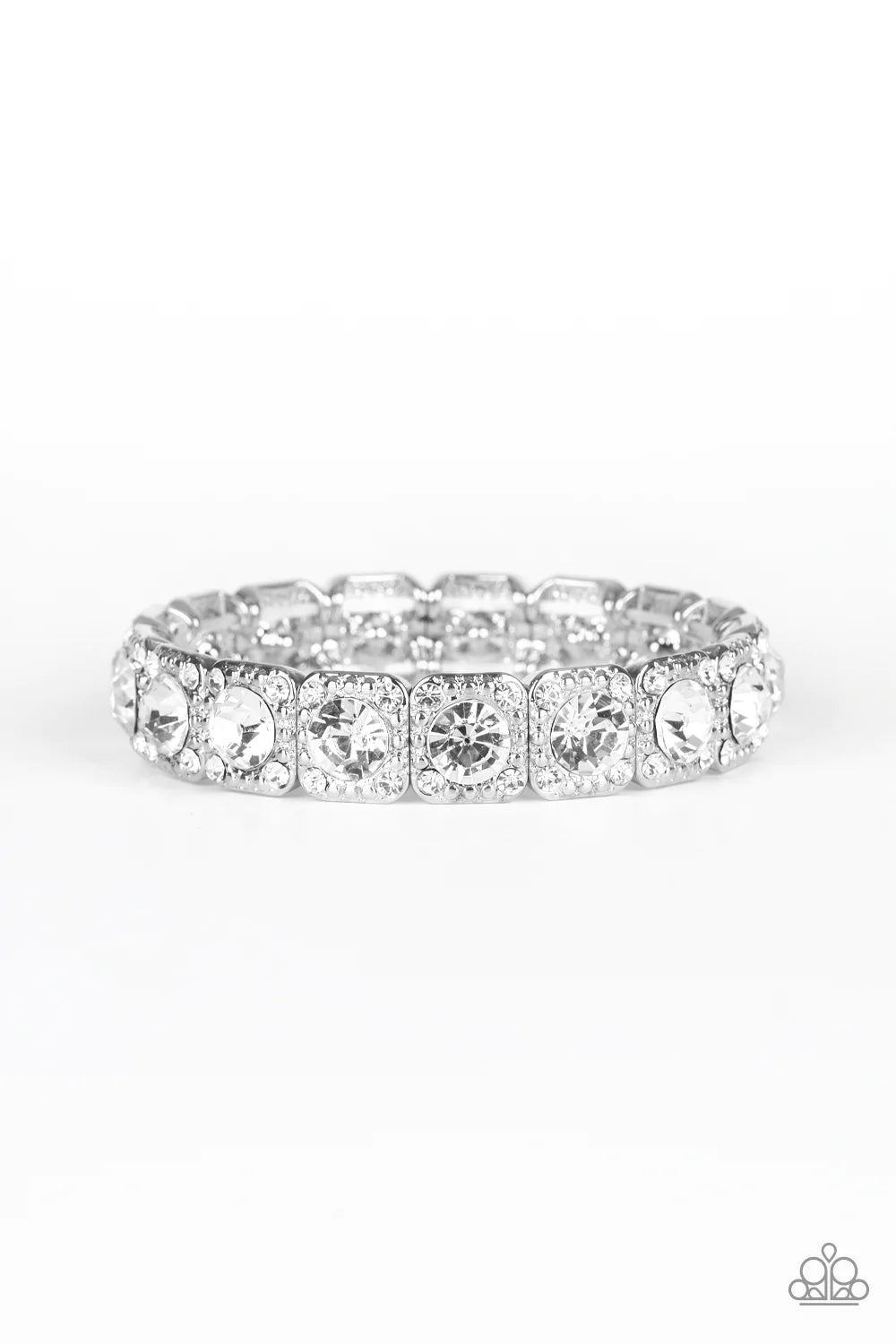 Pulsera Paparazzi ~ Blinged Out - Blanco