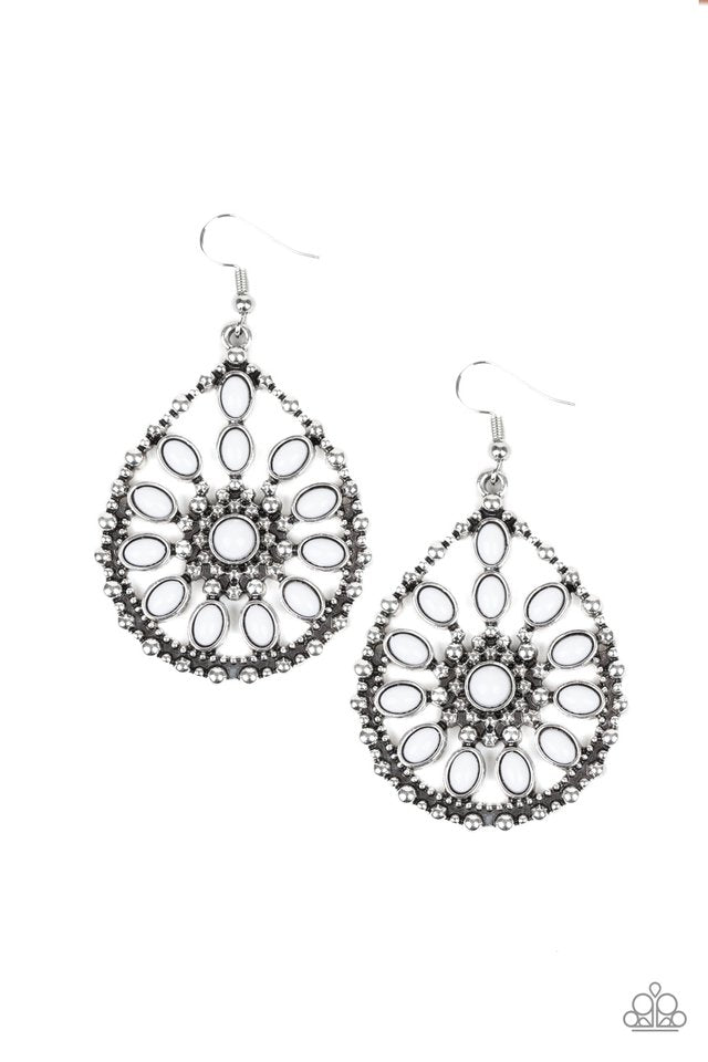 Free To Roam - White - Paparazzi Earring Image