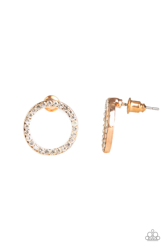 Paparazzi Earring ~ 5th Ave Angel - Rose Gold