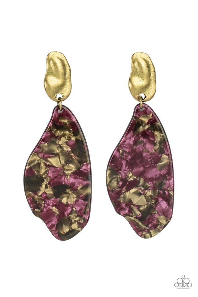 Paparazzi Earring ~ Fish Out of Water - Brass