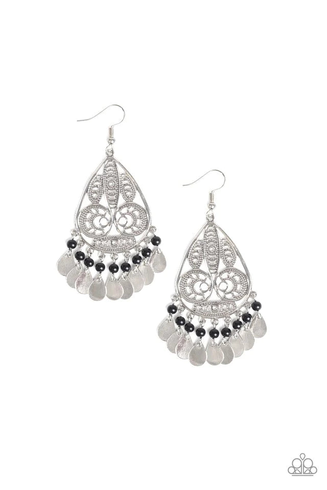 Paparazzi Earring ~ Mermaid Mojito - Black