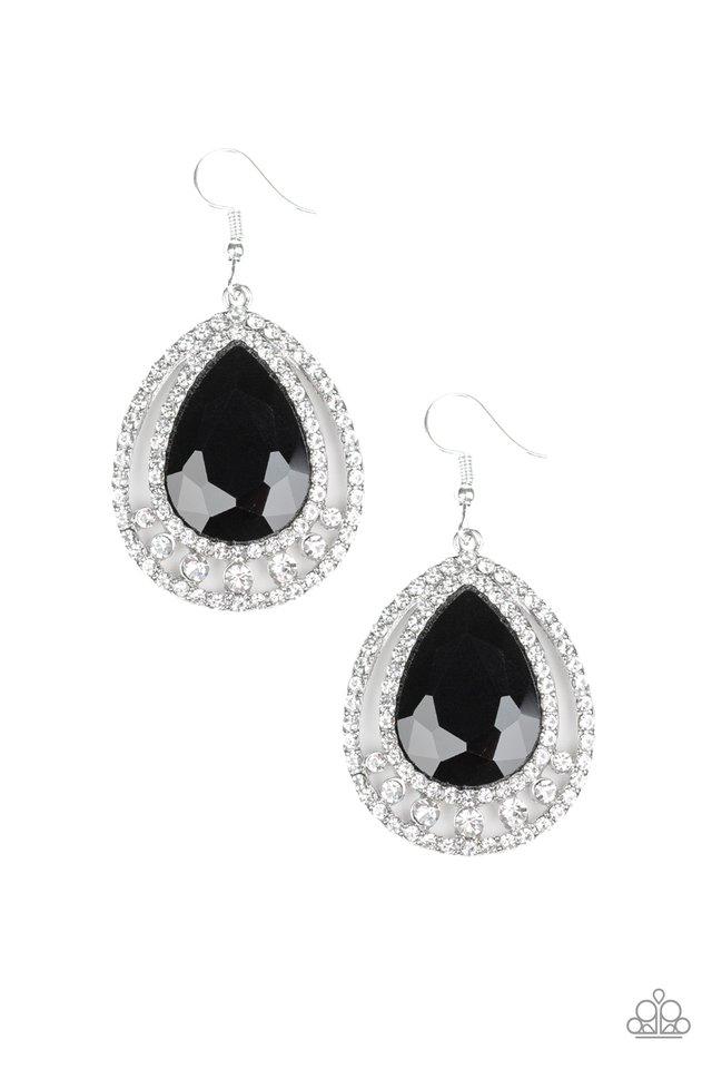 Paparazzi Earring ~ All Rise For Her Majesty - Black