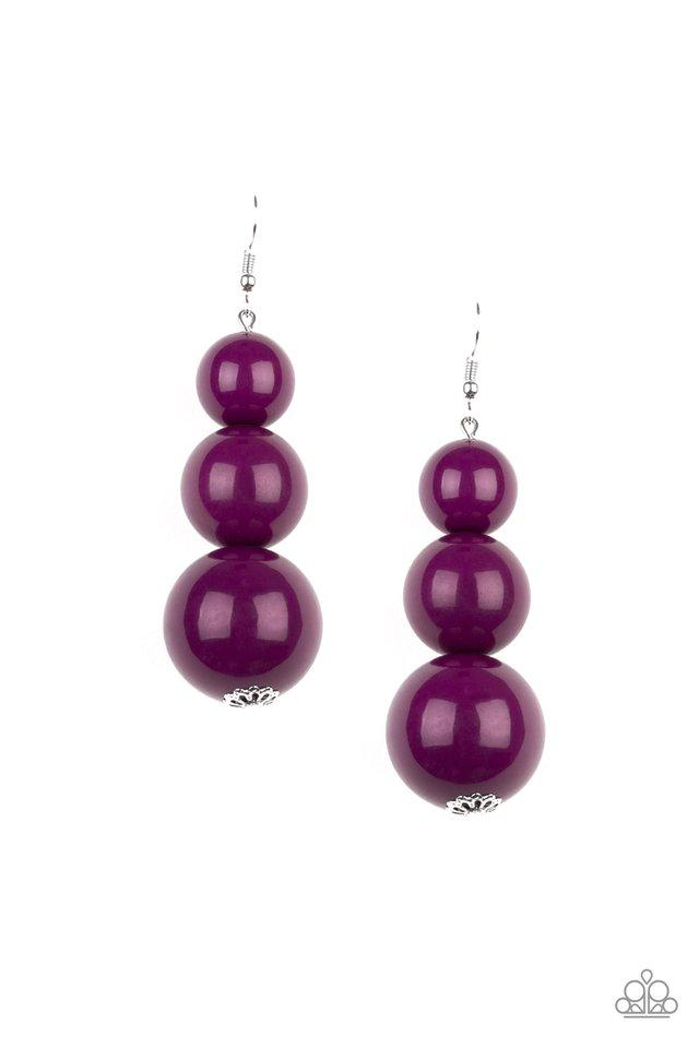 Paparazzi Earring ~ Material World - Purple