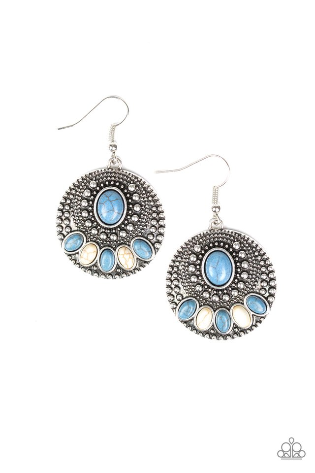 Sandstone Paradise - Blue - Paparazzi Earring Image