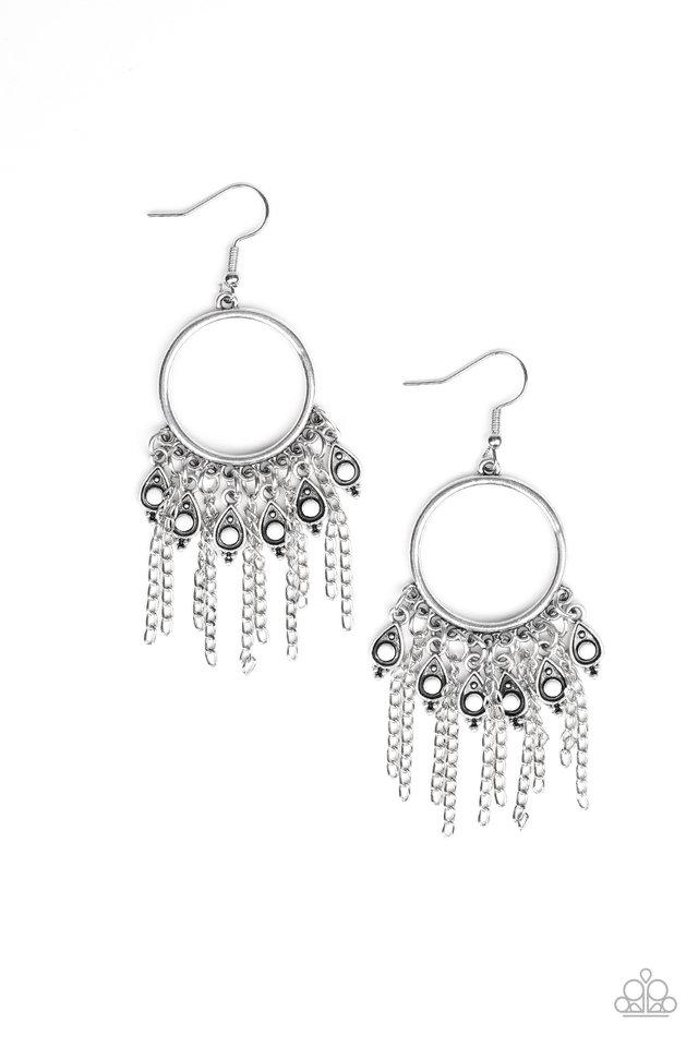 Paparazzi Earring ~ Very Vagabond - White