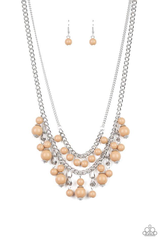 Collar Paparazzi ~ Hermosamente elaborado con cuentas - Marrón