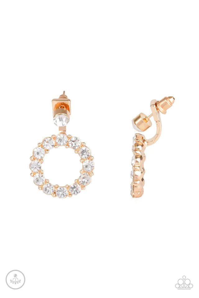 Paparazzi Earring ~ Diamond Halo - Gold